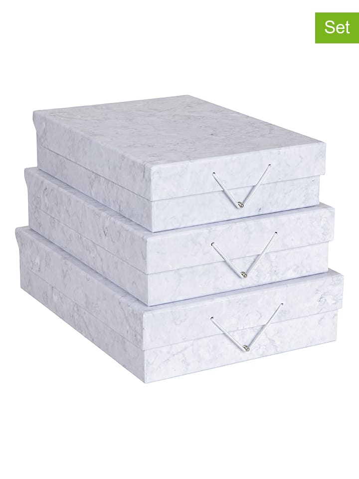 BigsoBox Pudełka (3 szt.) "Bessie" w kolorze jasnoszarym rozmiar: onesize