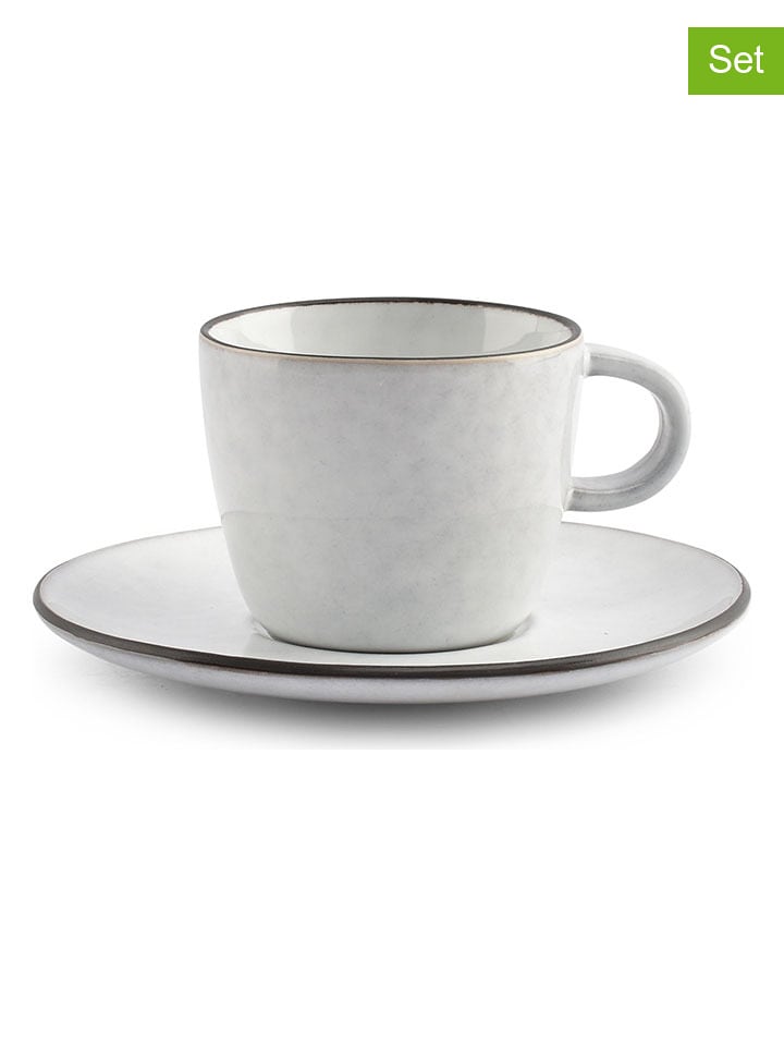 Salt and Pepper Filiżanki (4 szt.) "Fina" w kolorze biało-czarnym do mokki - 90 ml rozmiar: onesize