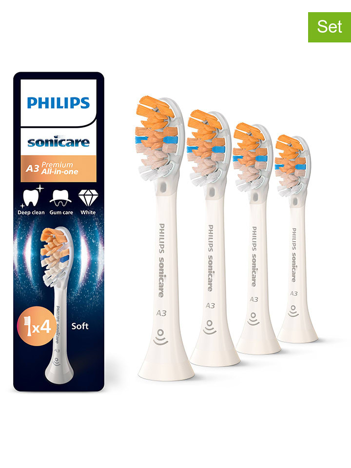 PHILIPS sonicare Wymienne końcówki (4 szt.) "Premium All-in-One" w kolorze białym rozmiar: onesize