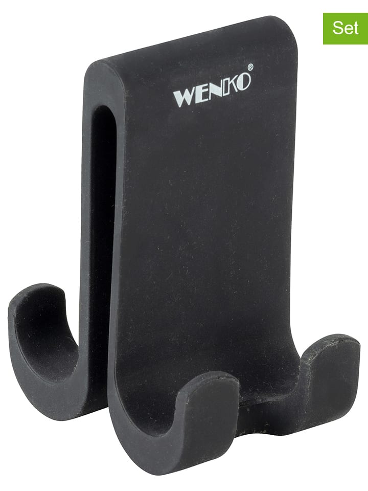 Wenko Haczyki prysznicowe podwójne (2 szt.) w kolorze czarnym - 5 x 9,5 x 4,5 cm rozmiar: onesize