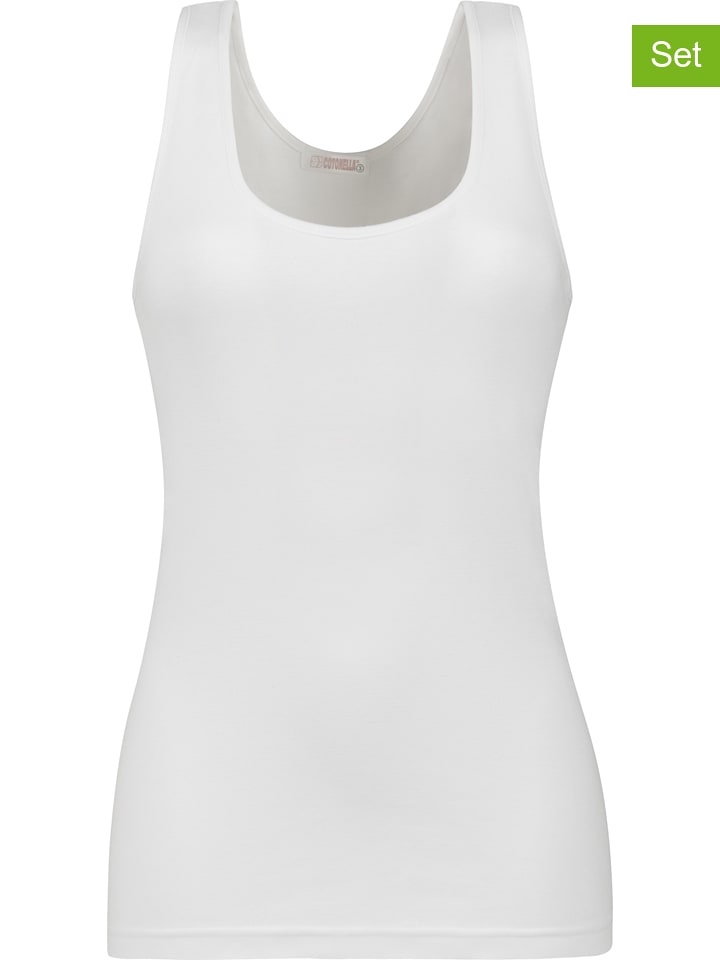 COTONELLA Topy (2 szt.) w kolorze białym rozmiar: XL