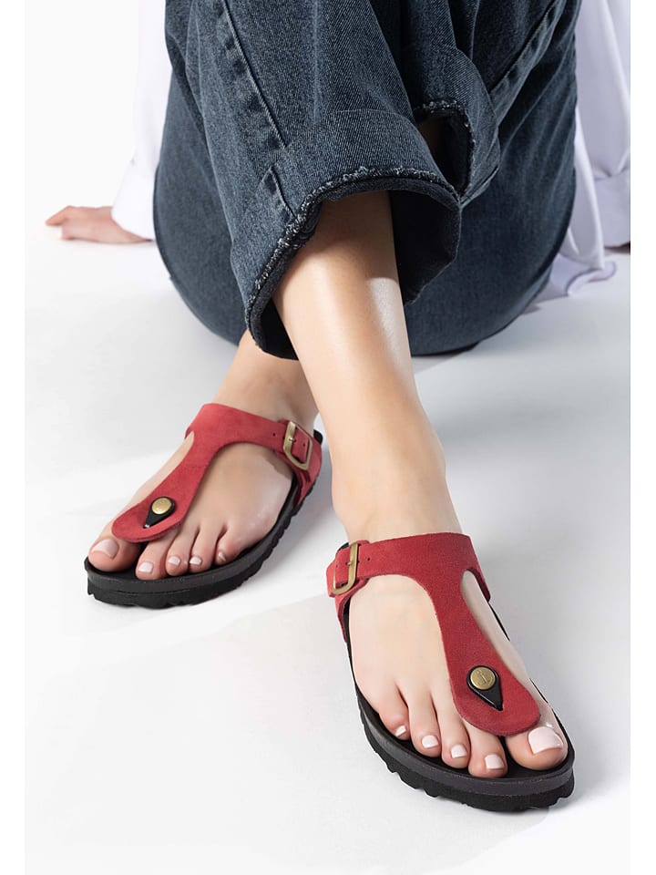 BAYTON Skórzane japonki "Mercure" w kolorze czerwono-czarnym rozmiar: 37