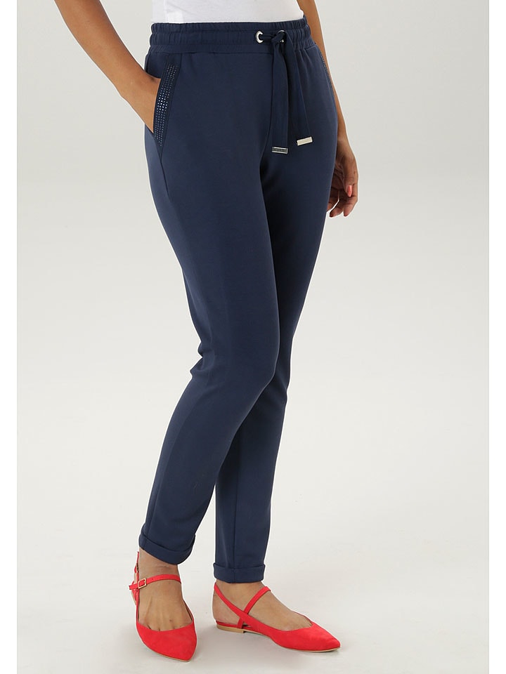 Aniston Spodnie dresowe w kolorze granatowym rozmiar: 42