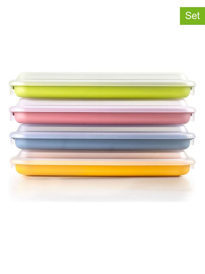 Ibili Pojemniki (4 szt.) w różnych kolorach - 24 x 5 x 14 cm rozmiar: onesize