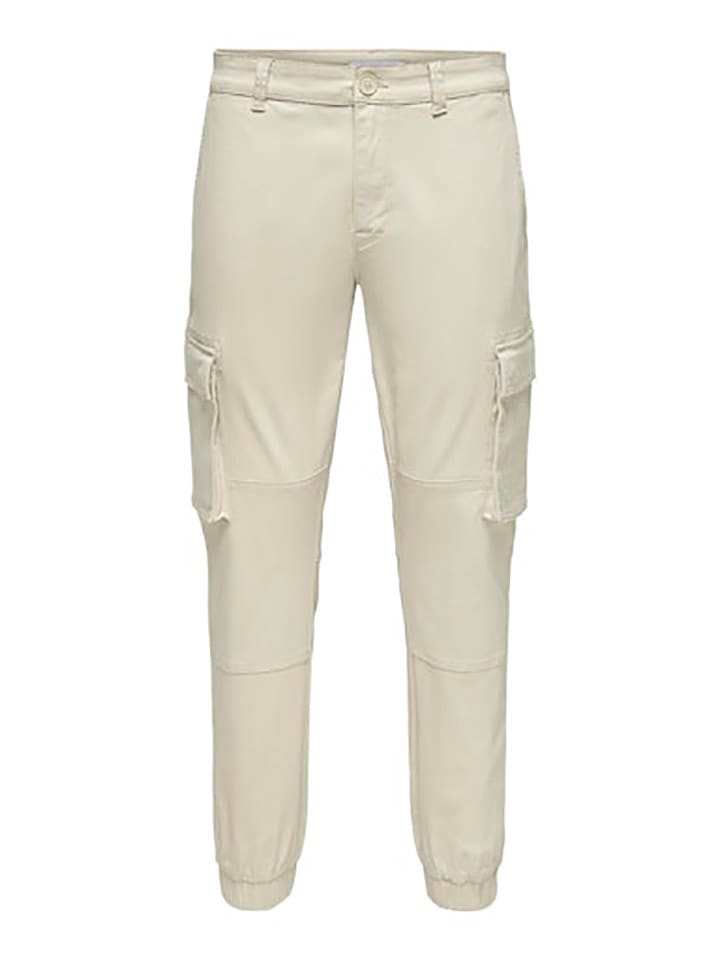 ONLY & SONS Bojówki w kolorze beżowym rozmiar: W33/L32