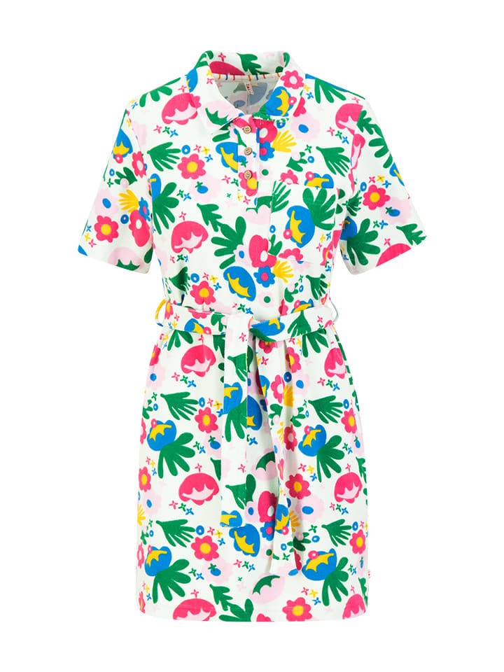 Blutsgeschwister Sukienka "Grand Slam Madamehappy" w kolorze białym ze wzorem rozmiar: M