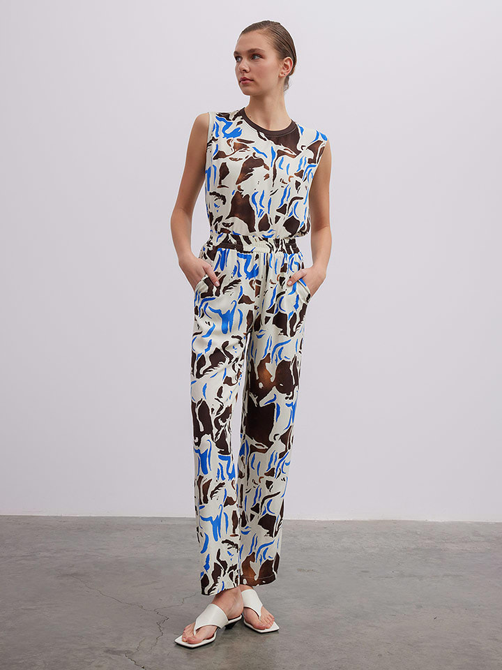 BGN Spodnie w kolorze brązowo-kremowym rozmiar: 38