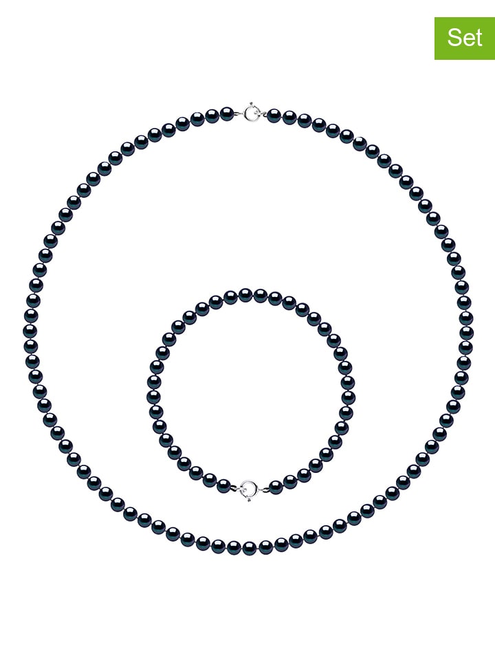 Pearline 2-częściowy zestaw biżuterii z perłami w kolorze tahiti rozmiar: onesize