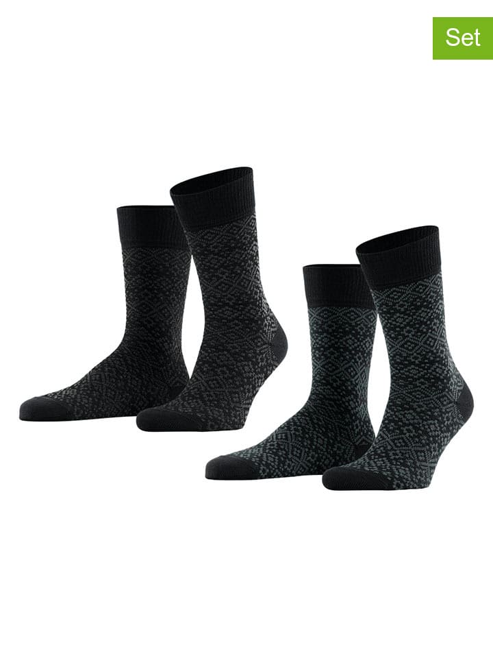 ESPRIT Skarpety (2 pary) w kolorze czarnym i granatowym rozmiar: 39-42