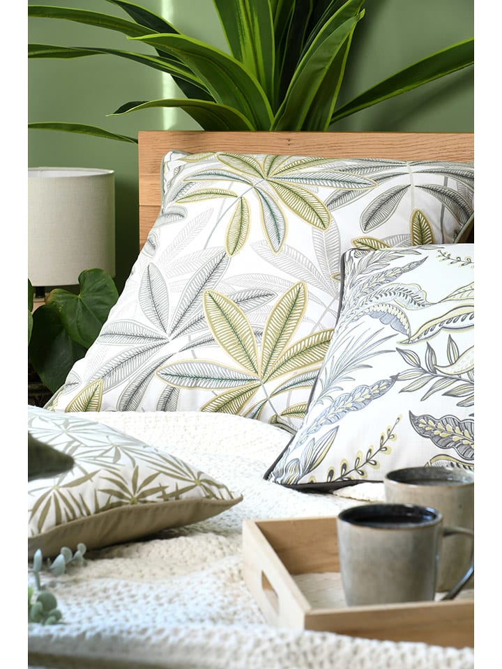 STOF France Poduszka "Debra" w kolorze biało-oliwkowym - 55 x 55 cm rozmiar: onesize