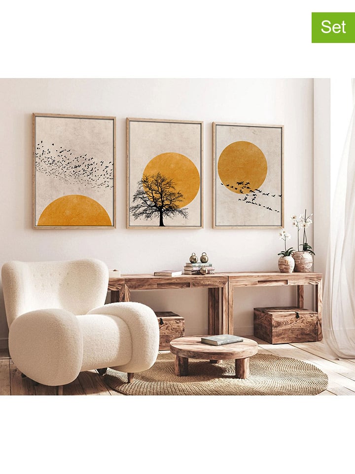 ABERTO DESIGN Druki artystyczne (3 szt.) w ramce rozmiar: 50x70 cm