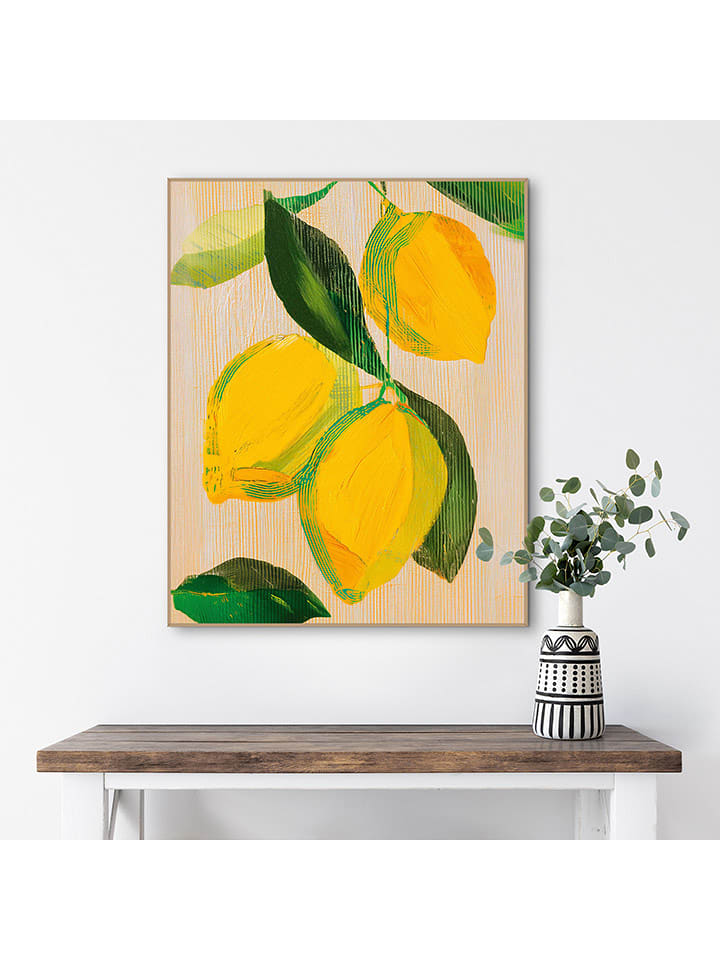 Orangewallz Druk artystyczny "Lemons" w ramce rozmiar: 40x50 cm