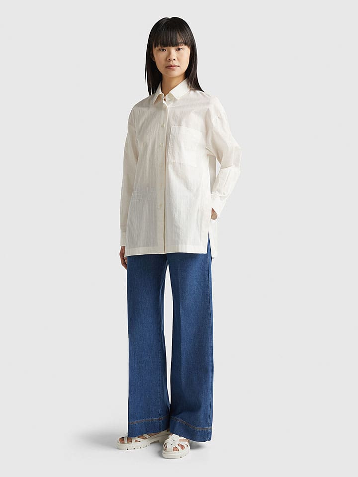 Benetton Koszula w kolorze białym rozmiar: S