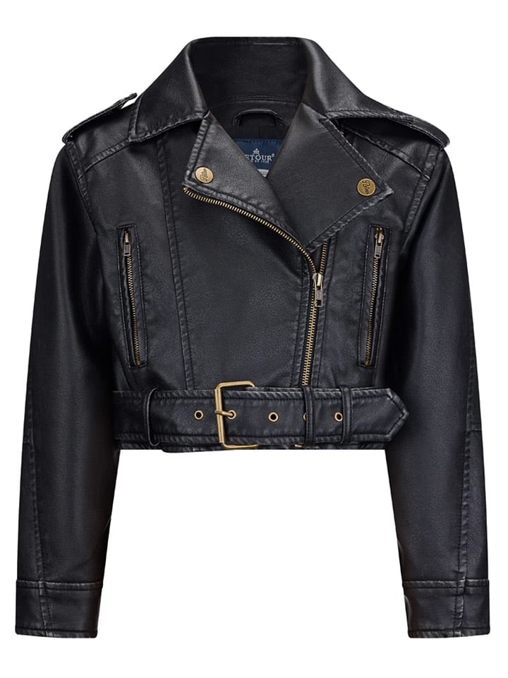 Retour Kurtka "Yara" w kolorze czarnym ze skóry syntetycznej rozmiar: 170/176