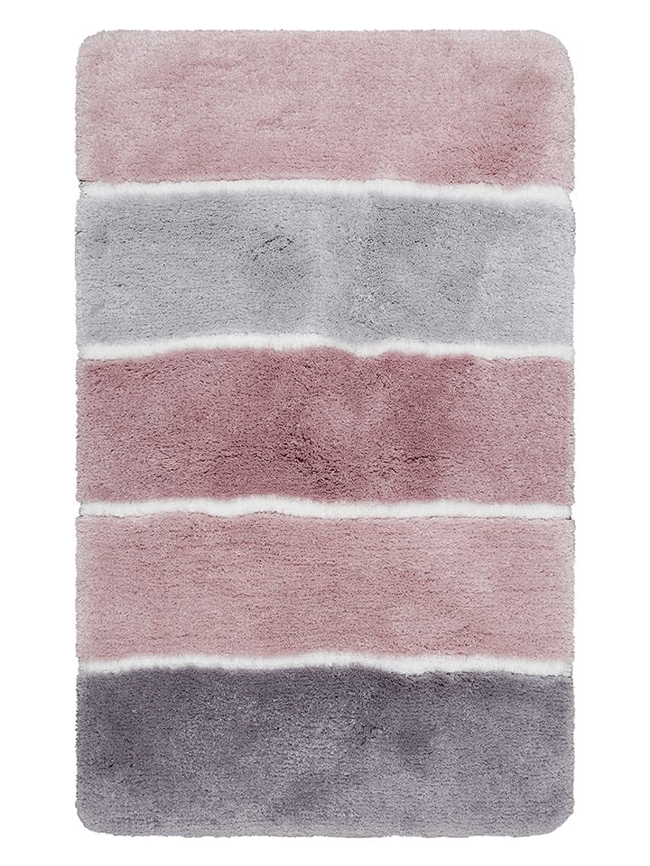 Homie Living Dywanik łazienkowy "Rio Marina" w kolorze szaro-jasnoróżowym rozmiar: 70x120 cm