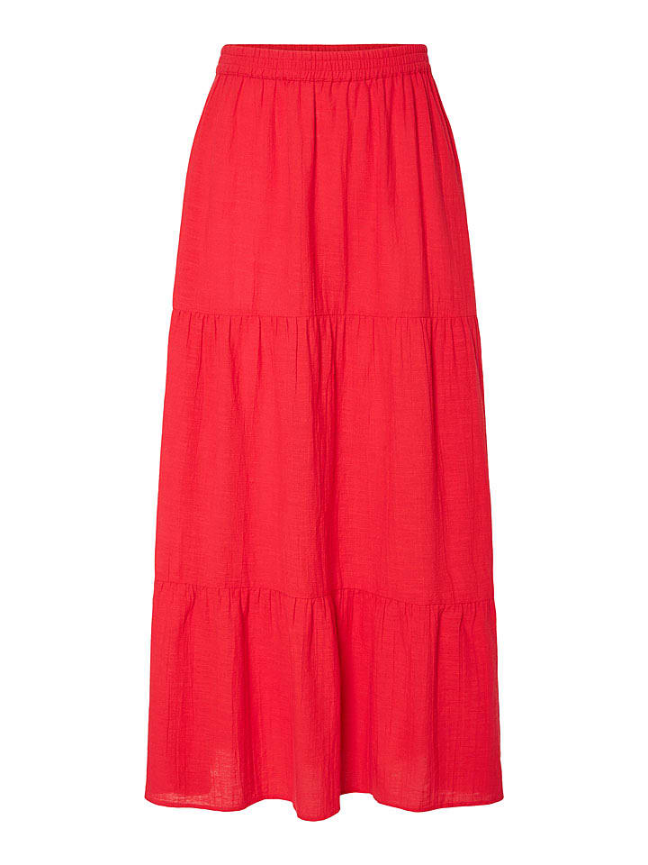 Pieces Spódnica "Tohime" w kolorze czerwonym rozmiar: XL