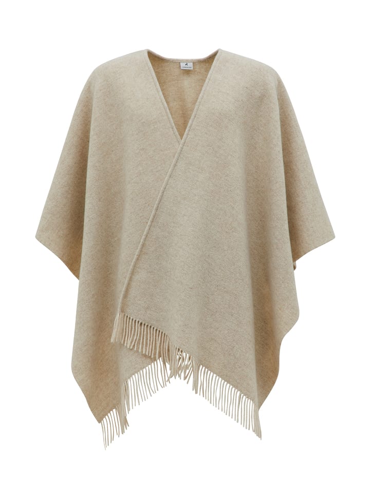 Lanerossi Wełniane ponczo "Kim" w kolorze beżowym - 130 x 180 cm rozmiar: onesize