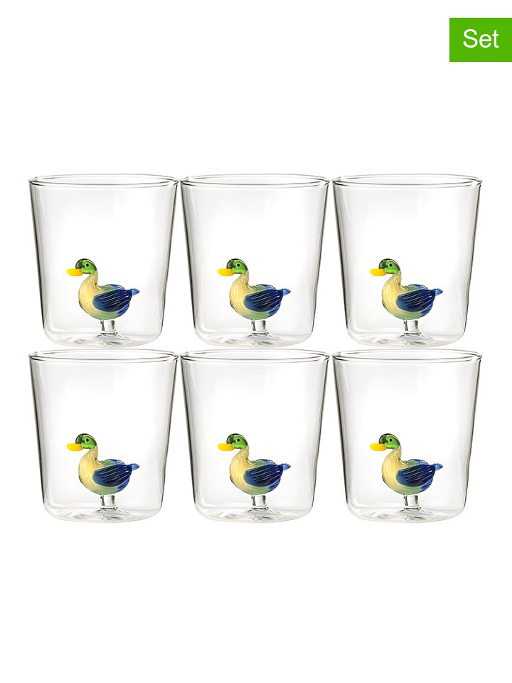 Onlylux Szklanki (6 szt.) "Pet Friends" ze wzorem - wys. 9,3 cm rozmiar: onesize