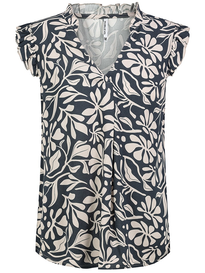 Sublevel Bluzka w kolorze granatowo-kremowym rozmiar: L