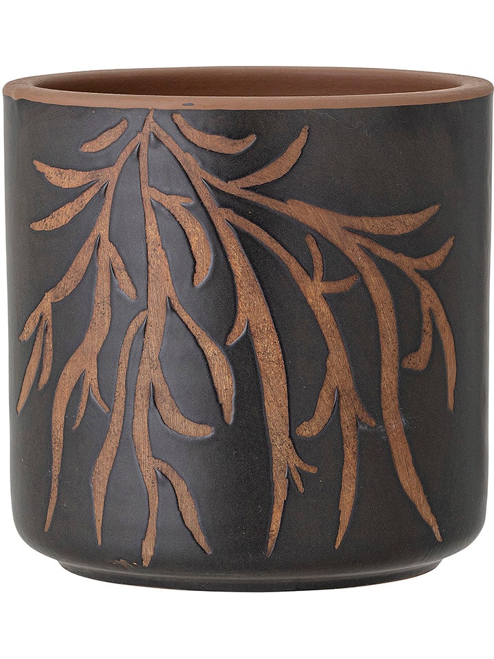 Bloomingville Doniczka "Dres" w kolorze czarnym - wys. 16 x Ø 16 cm rozmiar: onesize