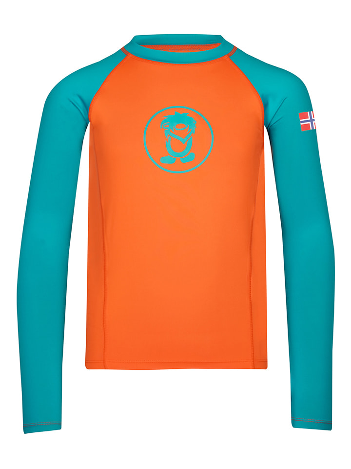 Trollkids Koszulka kąpielowa "Kvalvika" w kolorze pomarańczowo-niebieskim rozmiar: 92