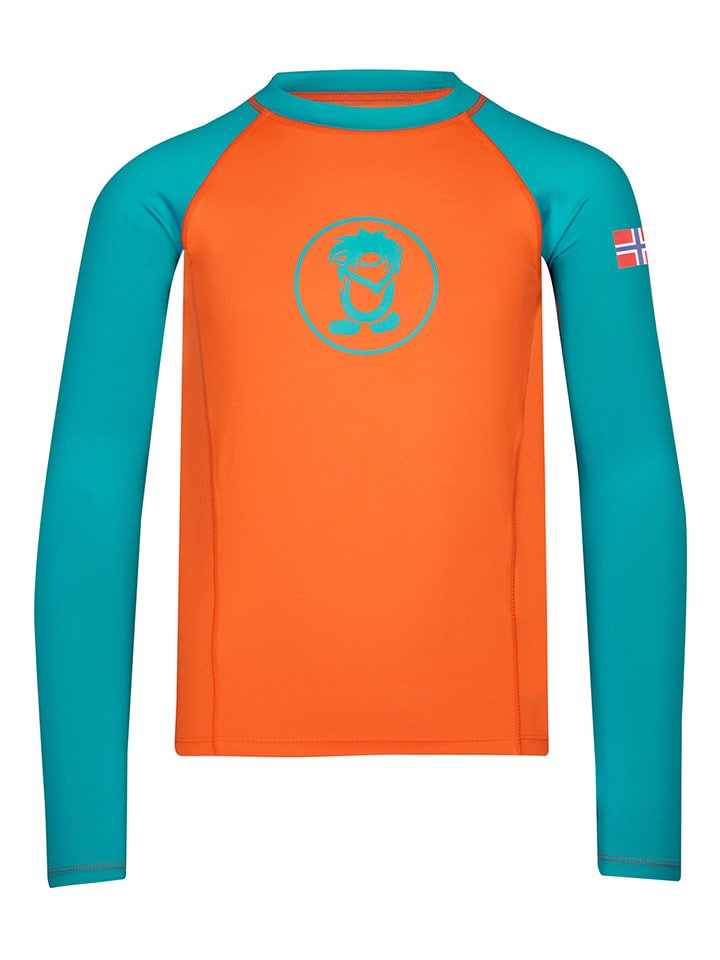 Trollkids Koszulka kąpielowa "Kvalvika" w kolorze pomarańczowo-niebieskim rozmiar: 92