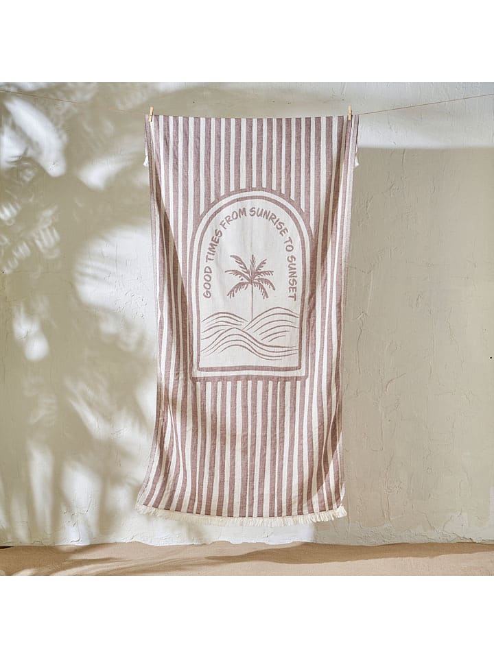 BELLA MAISON Ręcznik plażowy "Good Times" w kolorze brązowym - 160 x 90 cm rozmiar: onesize