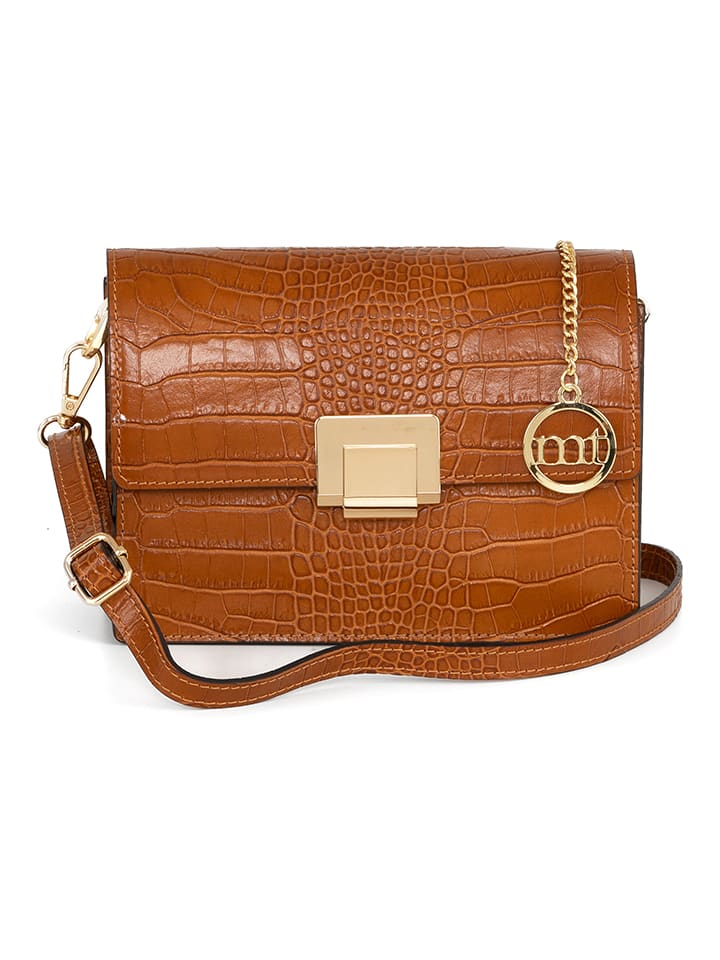 Mia Tomazzi Skórzana torebka w kolorze jasnobrązowym - 22 x 16 x 9 cm rozmiar: onesize