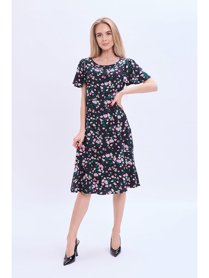 Marks & Spencer Sukienka w kolorze czarno-jasnoróżowym rozmiar: 47