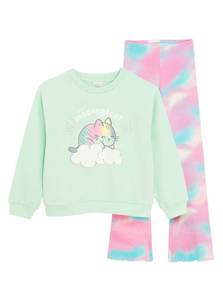 COOL CLUB 2-częściowy zestaw w kolorze jasnoróżowo-zielonym rozmiar: 98