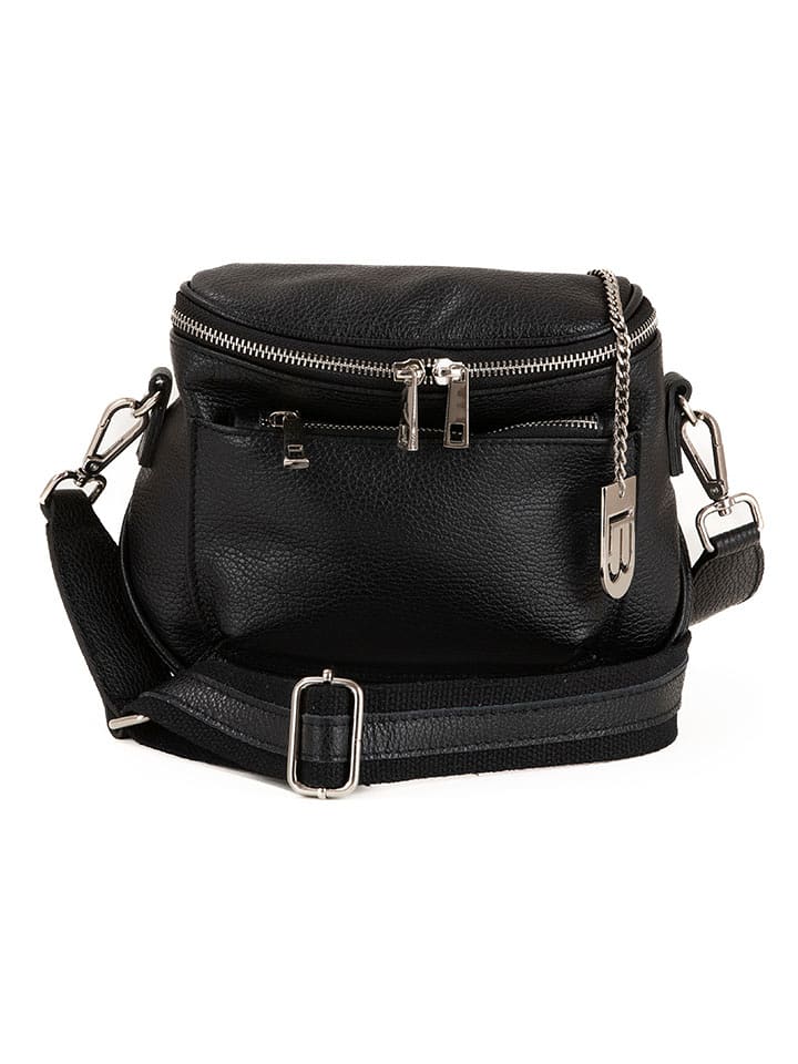 Lucca Baldi Skórzana torebka "Favara" w kolorze czarnym - 24 x 19 x 7 cm rozmiar: onesize