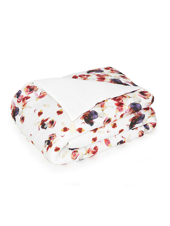 Cacharel textiles Satynowa narzuta w kolorze biało-czerwonym rozmiar: 140x200 cm