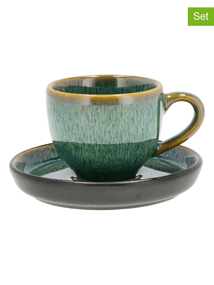Bitz Filiżanki (6 szt.) w kolorze zielonym do espresso - 70 ml rozmiar: onesize
