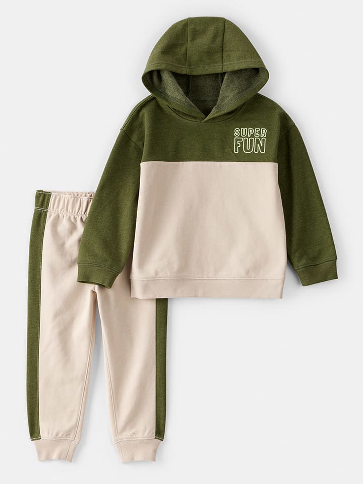 carter's 2-częściowy zestaw w kolorze oliwkowo-kremowym rozmiar: 104