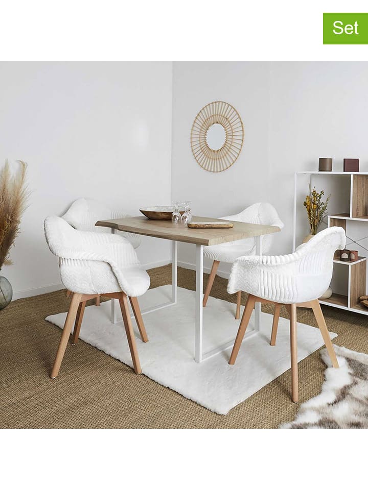 THE HOME DECO FACTORY Krzesła (2 szt.) w kolorze białym - 59,5 x 85,4 x 64 cm rozmiar: onesize