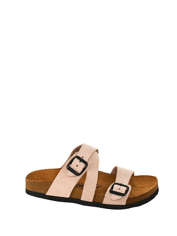 Moosefield Skórzane klapki w kolorze jasnoróżowym rozmiar: 39