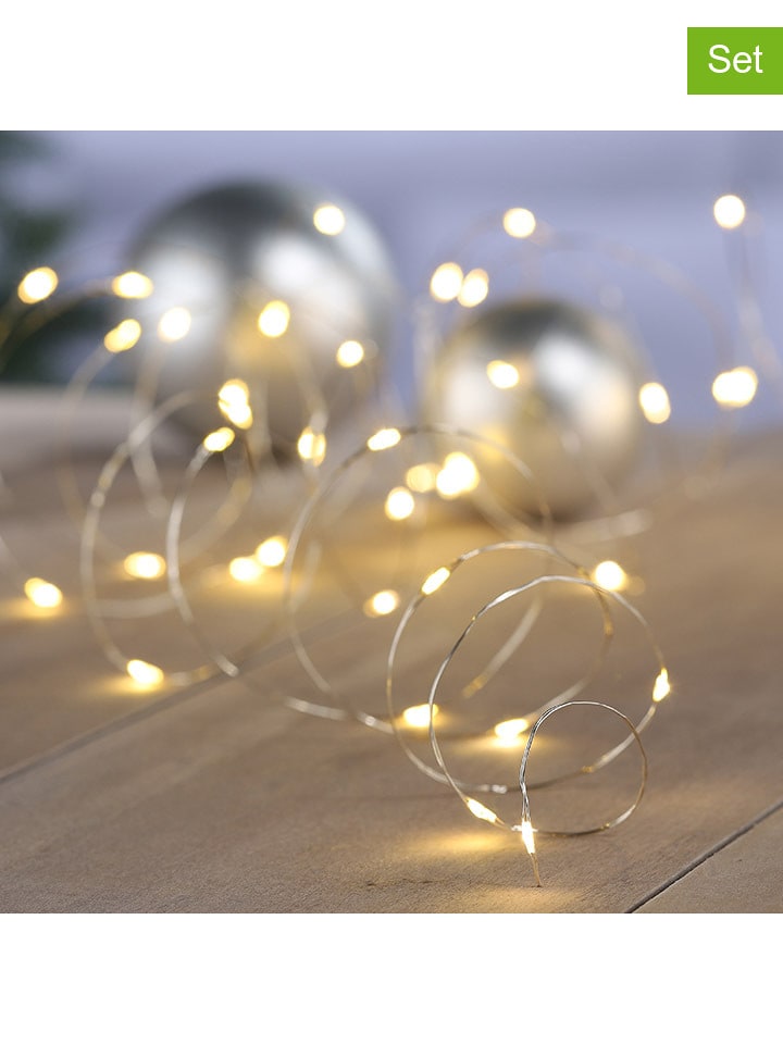 Hollybell Łańcuchy świetlne LED (2 szt.) w kolorze białej bieli rozmiar: onesize