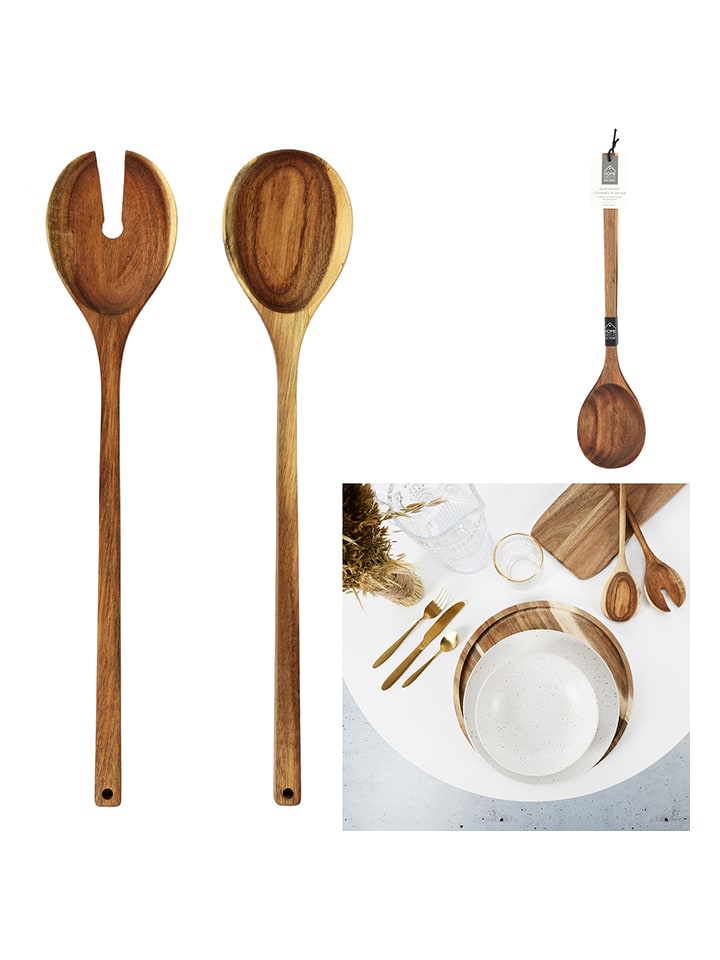 Garden Spirit Sztućce sałatkowe w kolorze brązowym rozmiar: onesize