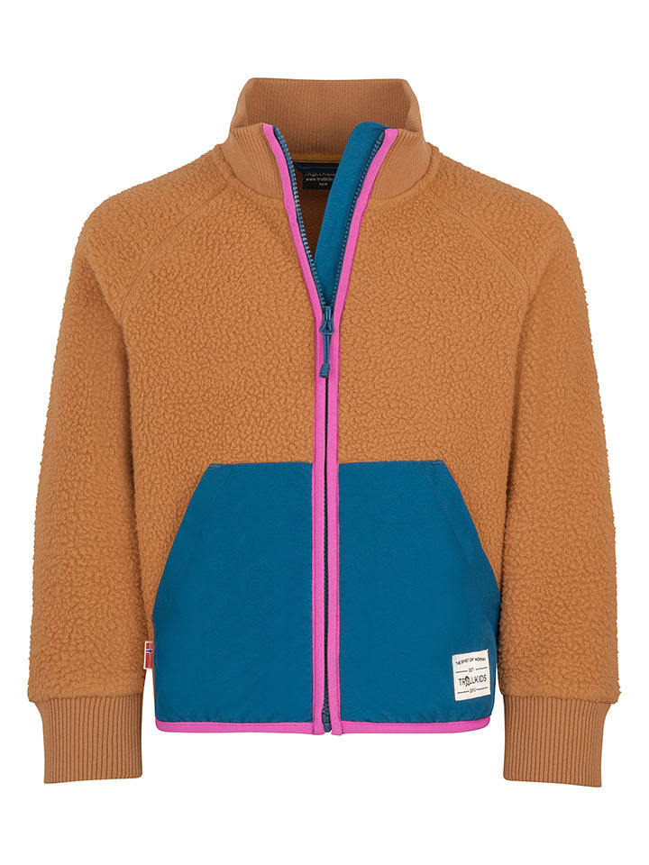 Trollkids Kurtka polarowa "Vega" w kolorze jasnobrązowym rozmiar: 104