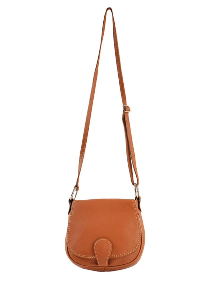 ORE10 Skórzana torebka w kolorze jasnobrązowym - 17 x 19 x 6 cm rozmiar: onesize