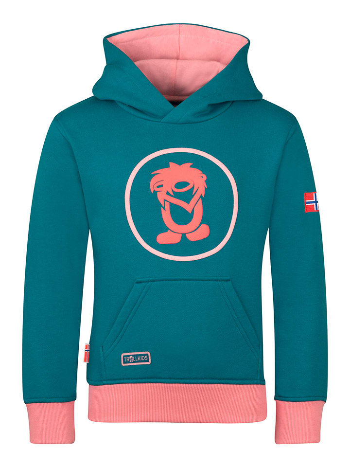 Trollkids Bluza "Troll" w kolorze niebiesko-jasnoróżowym rozmiar: 104