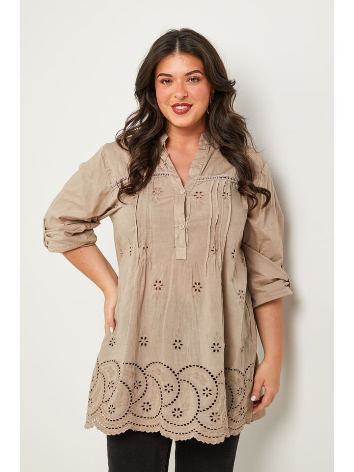 Curvy Lady Tunika w kolorze szarobrązowym rozmiar: 48/50