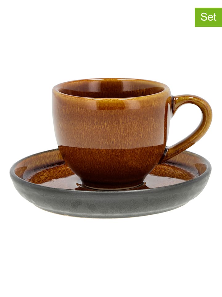 Bitz Filiżanki (6 szt.) w kolorze czarno-brązowym do espresso - 70 ml rozmiar: onesize