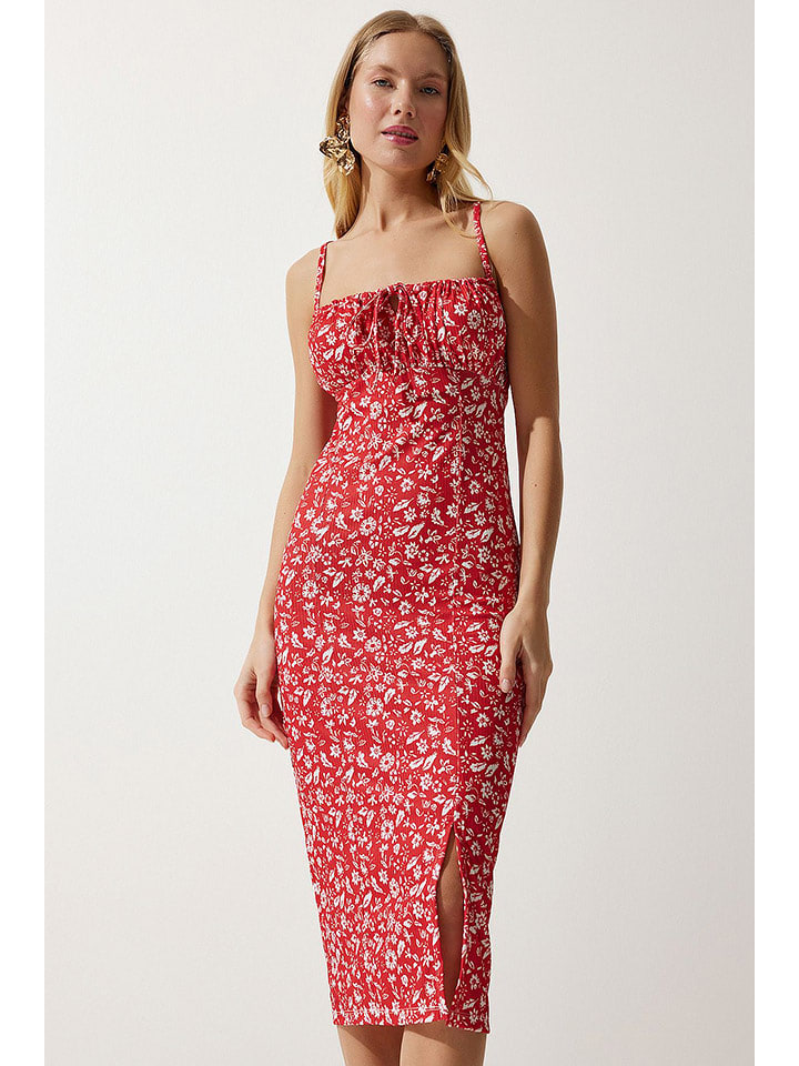 Happiness Istanbul Sukienka w kolorze czerwono-białym rozmiar: 40