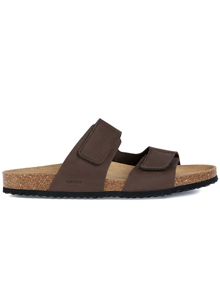 Geox Skórzane klapki "Ghita" w kolorze brązowym rozmiar: 42