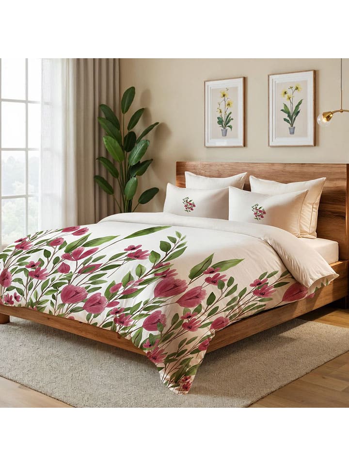 Mijolnir Komplet pościeli w kolorze biało-zielono-różowym rozmiar: 135x200 cm