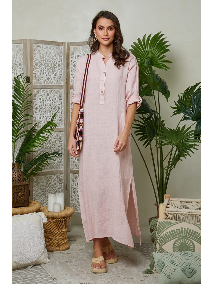 Lin Passion Lniana sukienka w kolorze jasnoróżowym rozmiar: 36/38