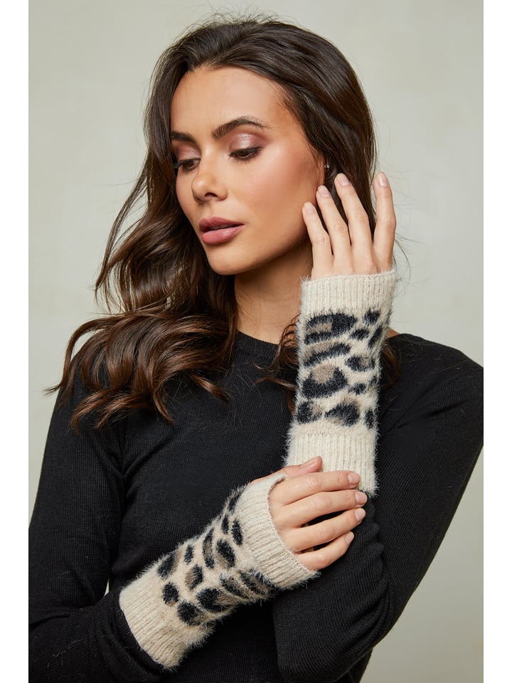 Soft Cashmere Rękawiczki w kolorze beżowo-czarno-brązowym rozmiar: onesize