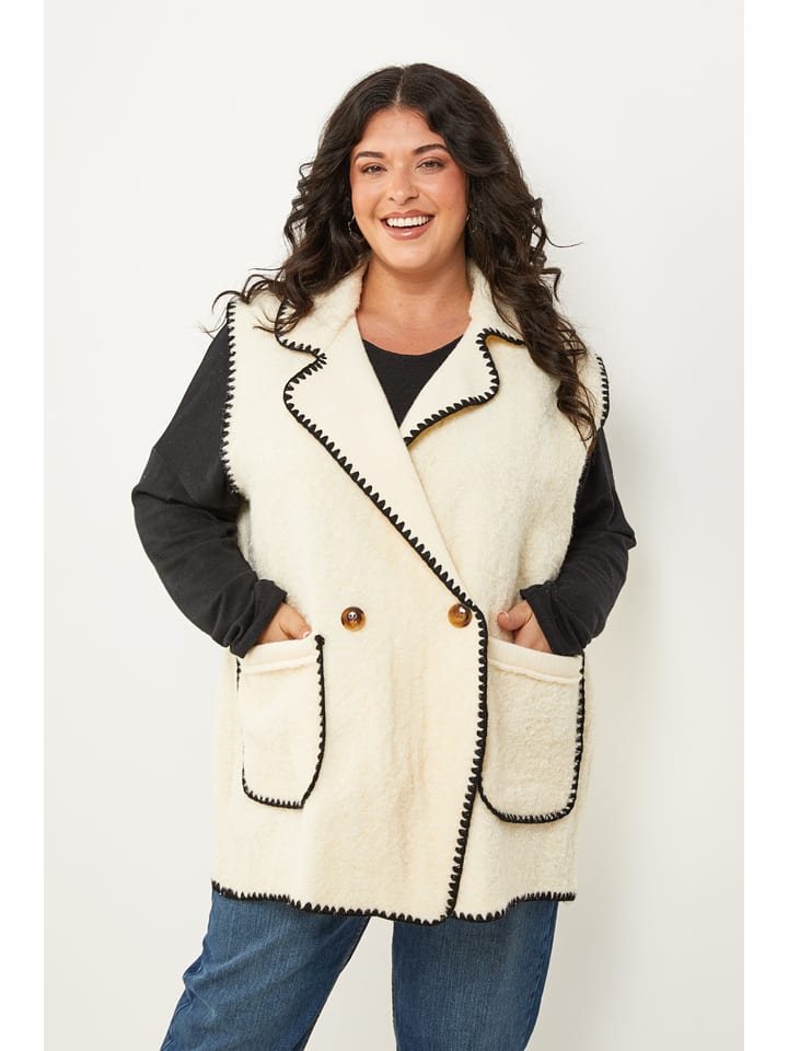 Curvy Lady Kamizelka w kolorze kremowym rozmiar: 40/42