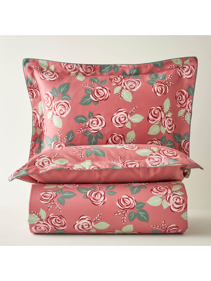 BELLA MAISON 3-częściowy komplet pościeli satynowej "Rose" w kolorze różowym rozmiar: 200x220 cm